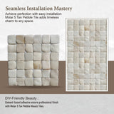 Molar 5 Tan Pebble Mosaic, Backsplash Tiles for Kitchen Walls, Shower and Bathroom Floors (12" X 12") 5 tiles per case