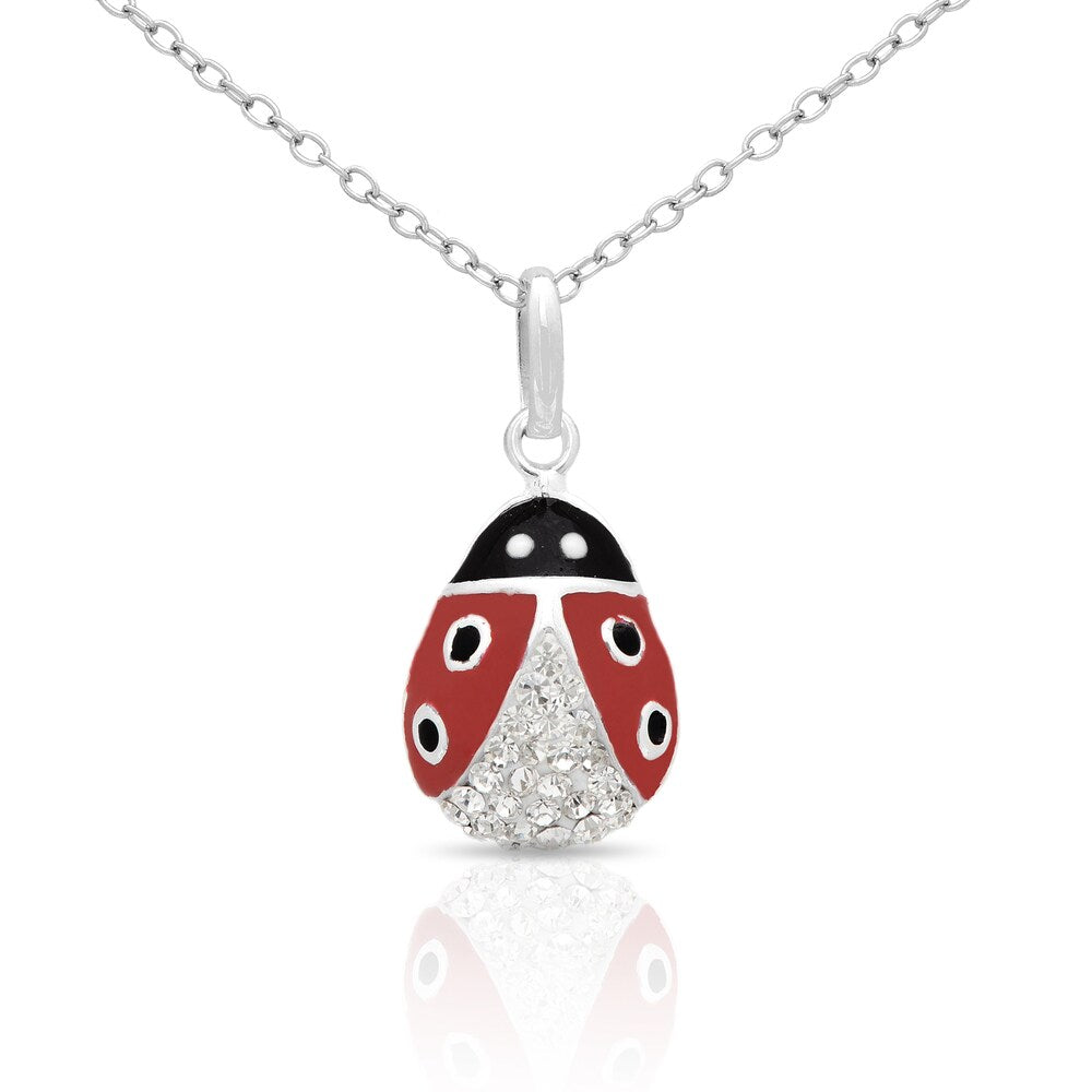 Molly and Emma Sterling Silver Enamel Ladybug Necklace