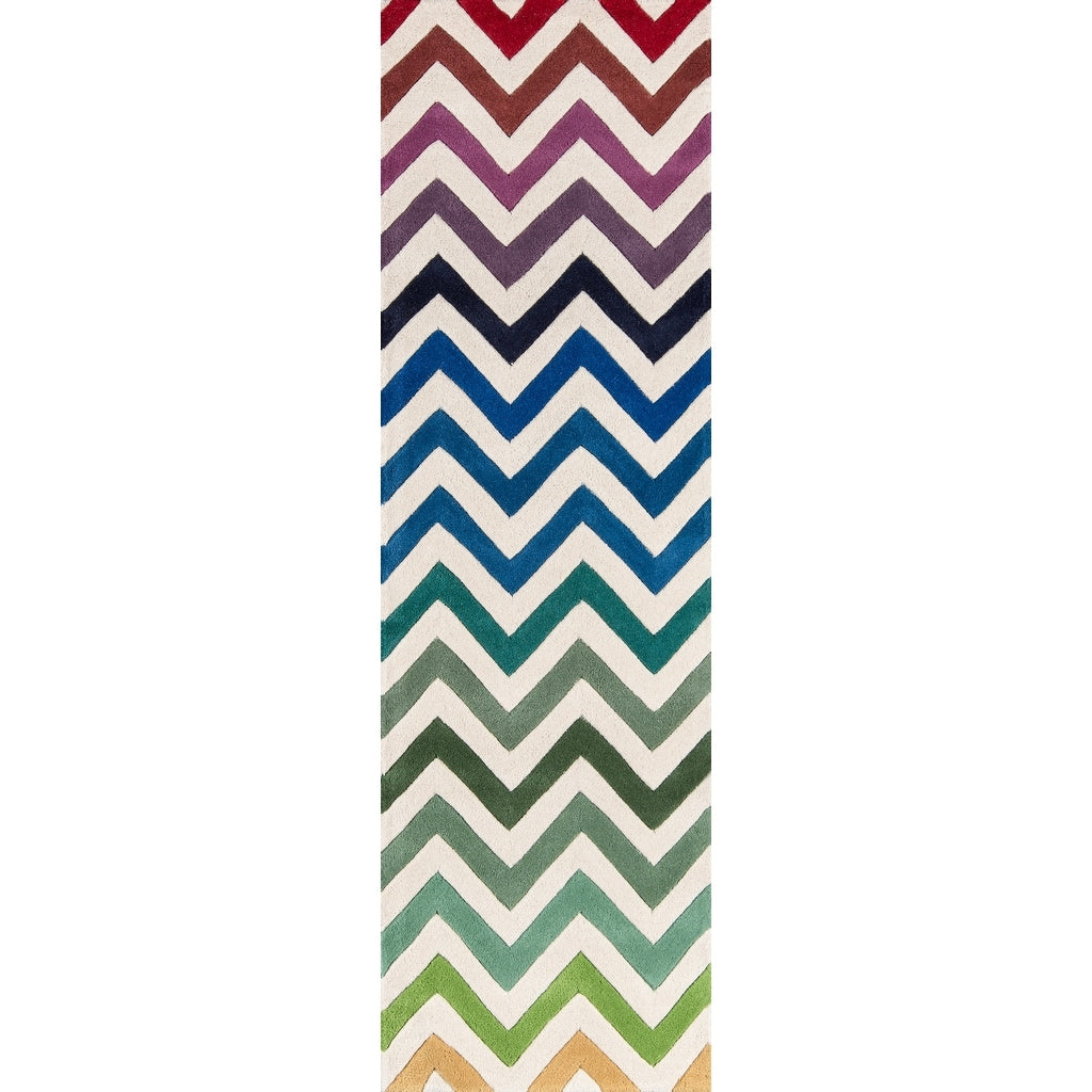 Momeni Delhi Hand Tufted Wool Modern Chevron Area Rug