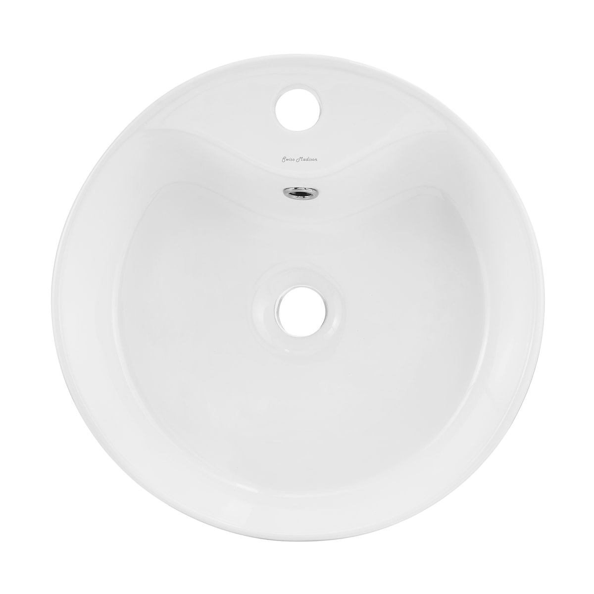 Monaco 15.75" Round Console Sink With Faucet Mount, White Basin Brushed Gold Legs - 15.75" x 15.75" x 5.51"