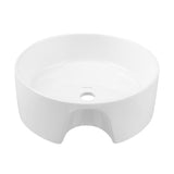 Monaco 15.75" Round Console Sink With Faucet Mount, White Basin Brushed Gold Legs - 15.75" x 15.75" x 5.51"