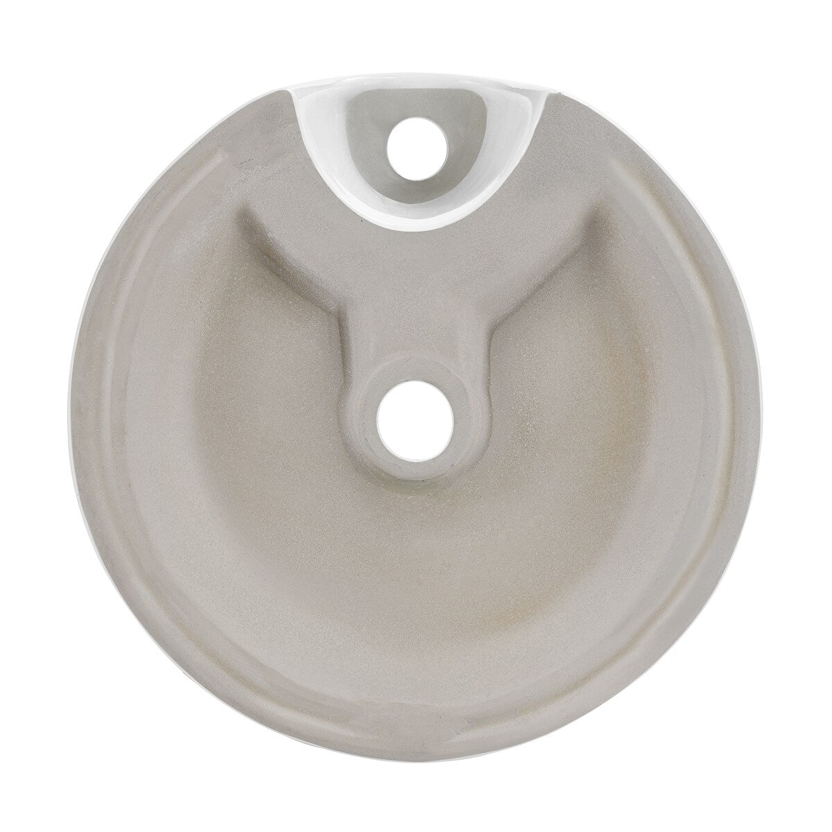 Monaco 15.75" Round Console Sink With Faucet Mount, White Basin Brushed Gold Legs - 15.75" x 15.75" x 5.51"
