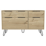 FM Furniture Monaco Double Dresser with 4 Drawers, Superior Top, and Hairpin Legs