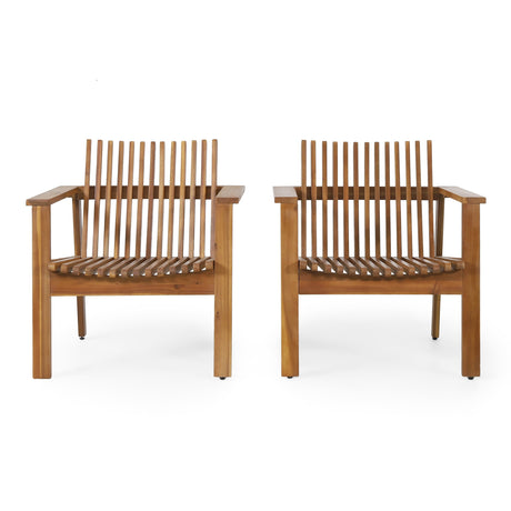 Monarch Outdoor Acacia Wood Outdoor Slatted Club Chair by Christopher Knight Home