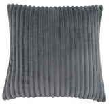 Monarch Specialties Pillow 18"X 18" Grey Ultra Soft Ribbed Style 1Pc
