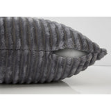 Monarch Specialties Pillow 18"X 18" Grey Ultra Soft Ribbed Style 1Pc