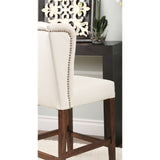 Abbyson Monica Pedersen 26-inch Ivory Tufted Leather Counter Stool