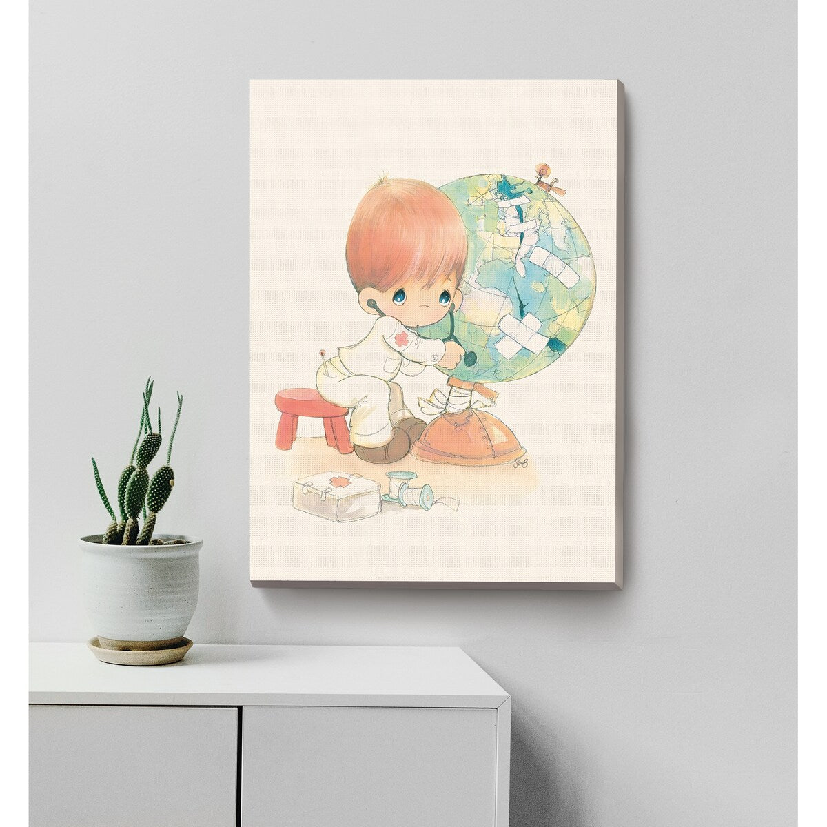 Monitoring the Planet's Health Canvas Wall Art- 18" X 24" - Multi-Color
