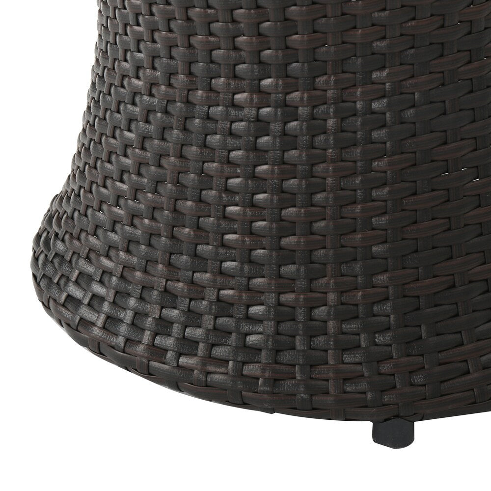 Monroe Outdoor 3-piece Round Wicker Bistro Chat Set by Christopher Knight Home