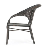 Monroe Outdoor 3-piece Round Wicker Bistro Chat Set by Christopher Knight Home