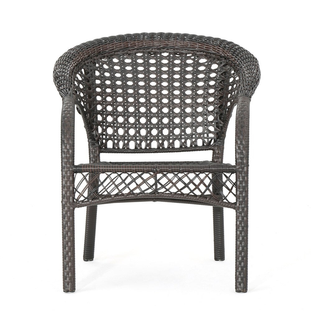 Monroe Outdoor 3-piece Round Wicker Bistro Chat Set by Christopher Knight Home
