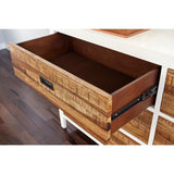 Montana White Lacquer and Natural Sengon 6-Drawer Dresser