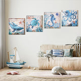 Monterey Bay Nautical Ocean Vintage Canvas Wall Art Print, 4 Piece Set