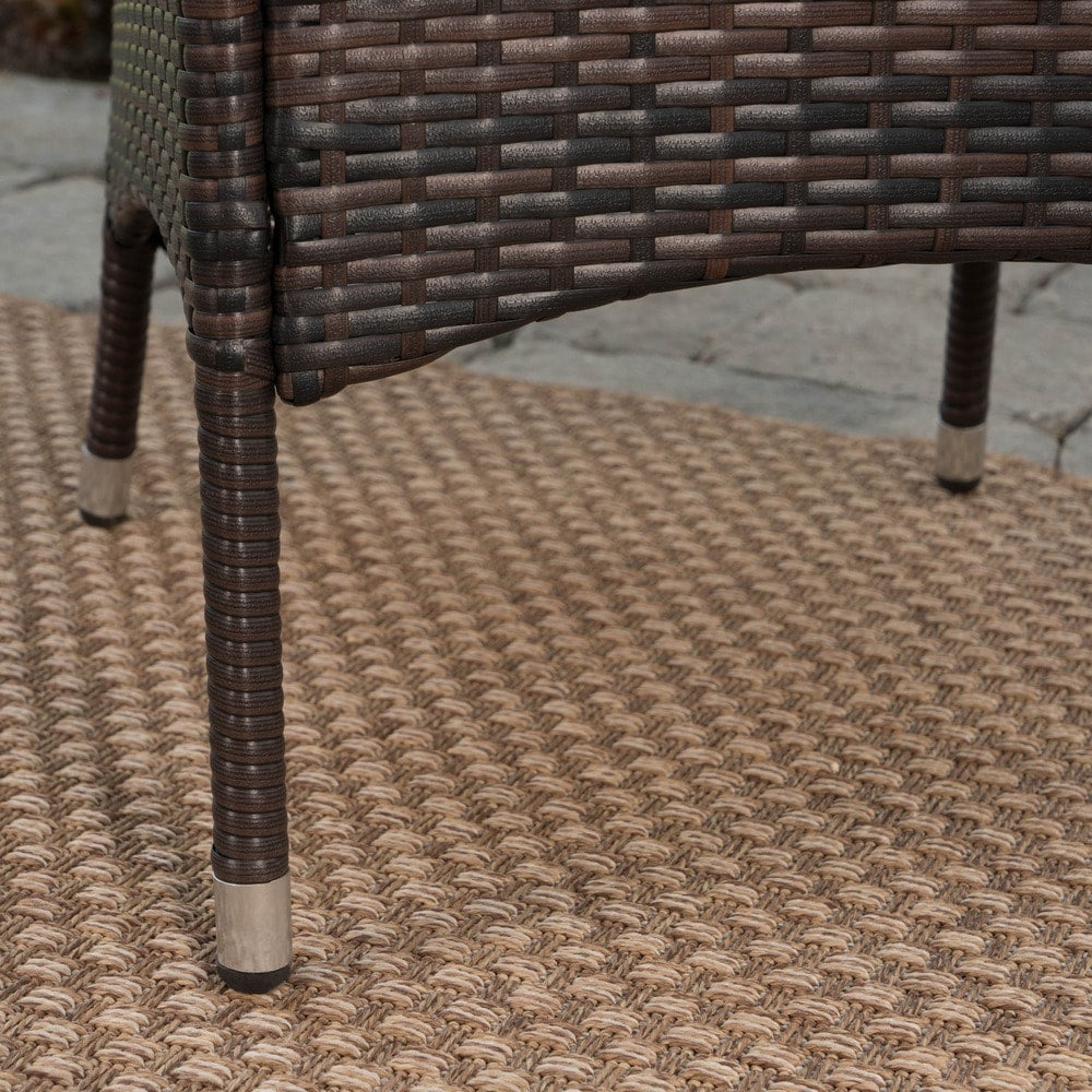 Montgomery Outdoor 6-Piece Rectangle Wicker Wood Dining Set by Christopher Knight Home