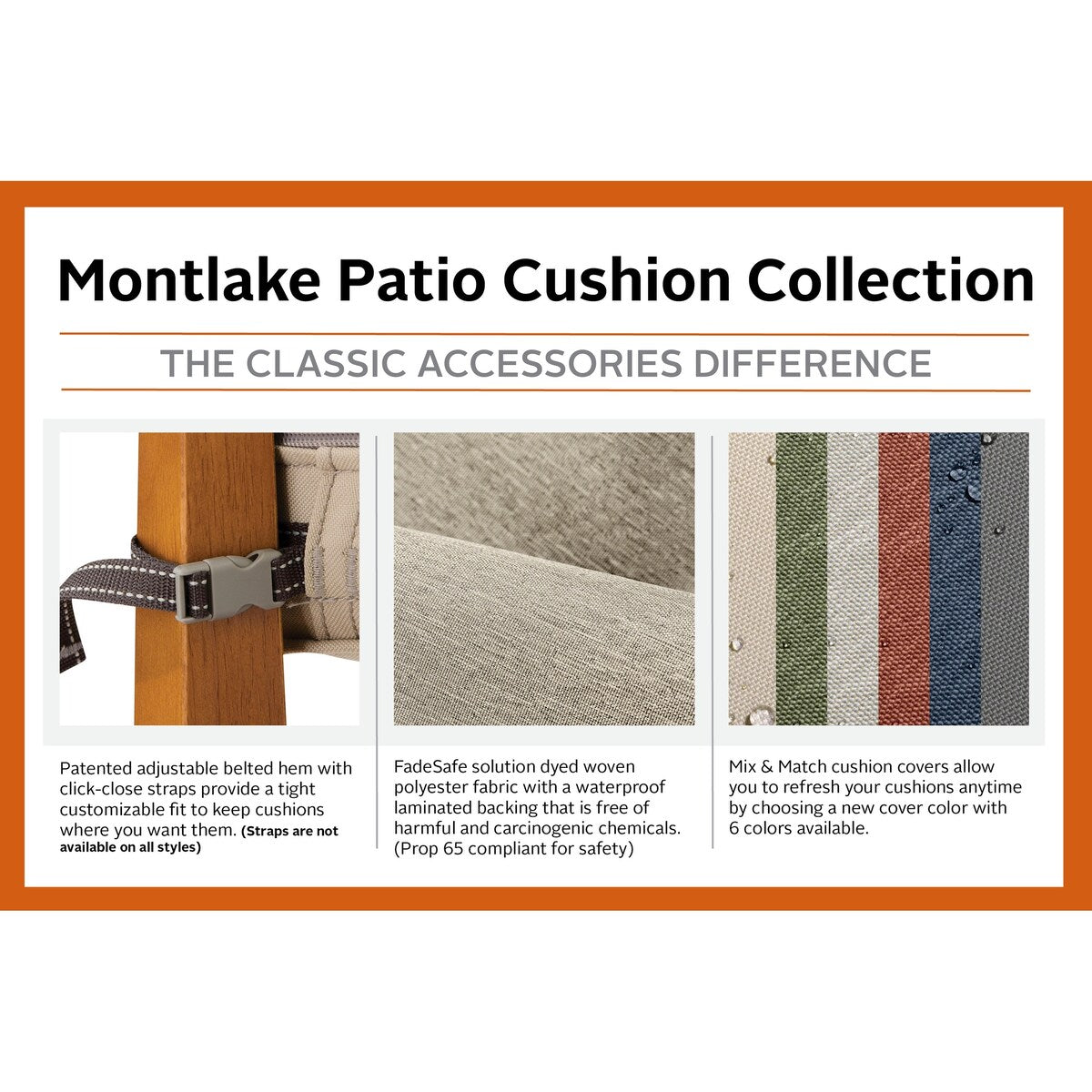 Classic Accessories Montlake Water-resistant Seat Cushion Slip Cover