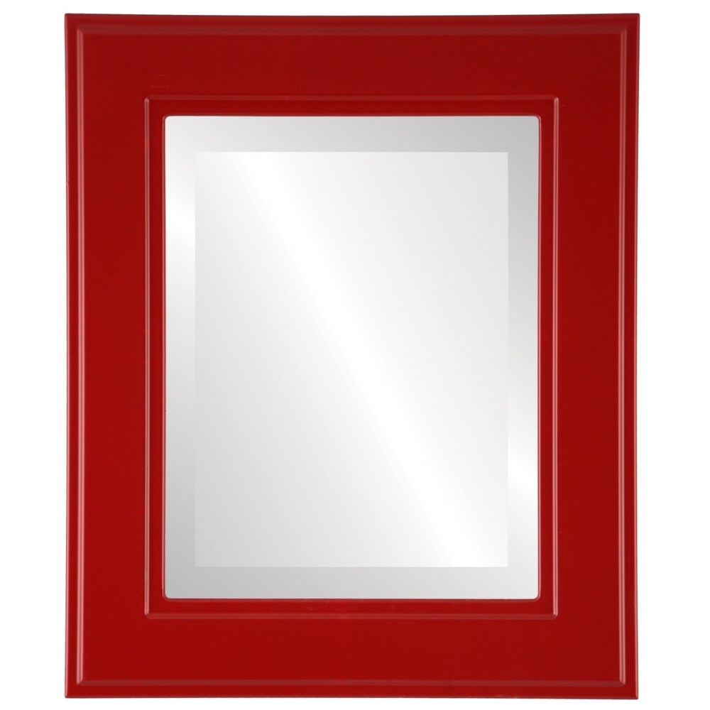 Montreal Framed Rectangle Mirror in Holiday Red
