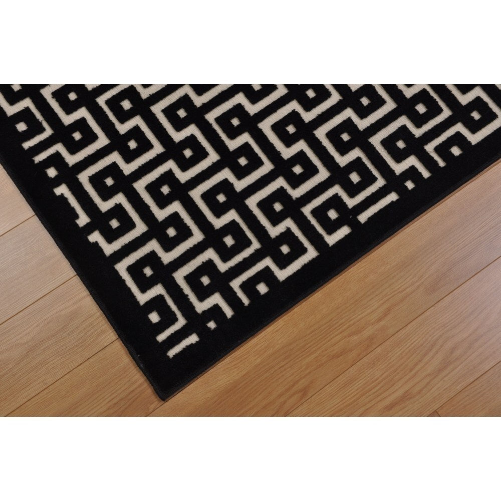 Rug Squared Montrose Ivory/ Black Geometric Area Rug (2'6 x 4') - 2'6" x 4'