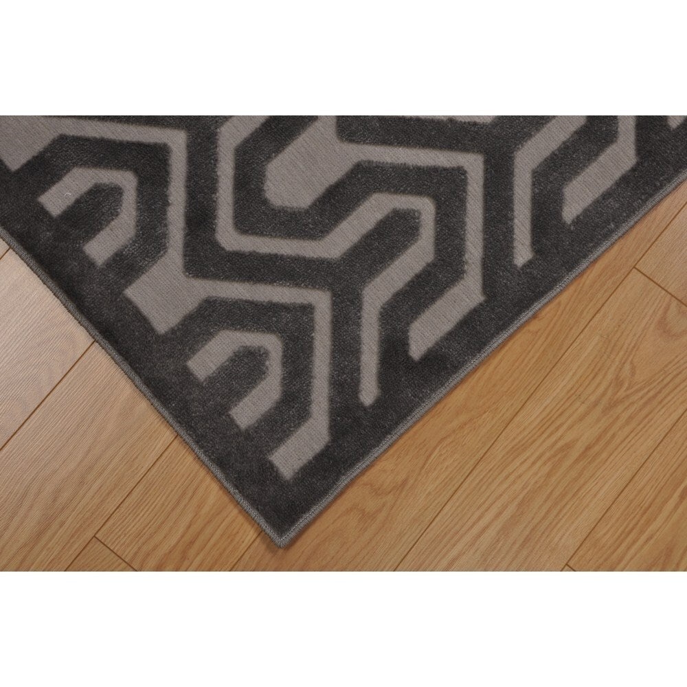 Rug Squared Montrose Silver Grey Geometric Area Rug - 2'6" x 4'