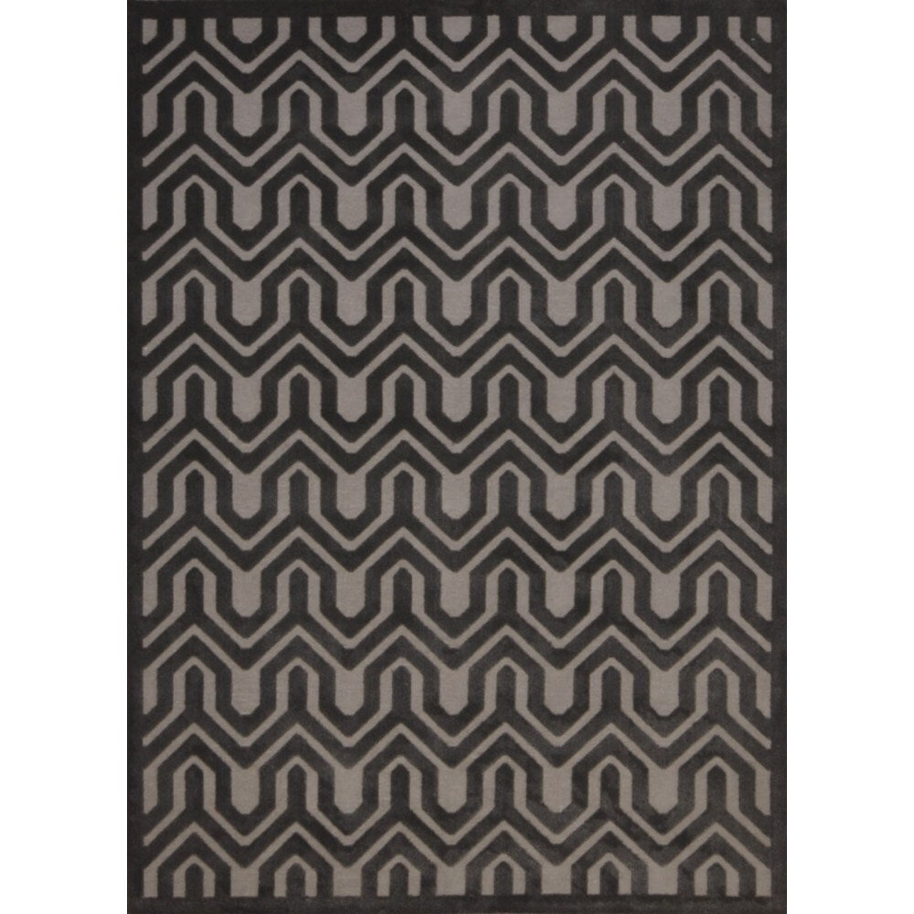 Rug Squared Montrose Silver Grey Geometric Area Rug - 2'6" x 4'