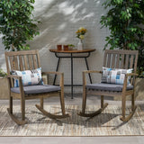 Montrose Traditional Outdoor Acacia Wood Rocking Chairs (Set of 2) by Christopher Knight Home