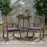 Montrose Traditional Outdoor Acacia Wood Rocking Chairs (Set of 2) by Christopher Knight Home