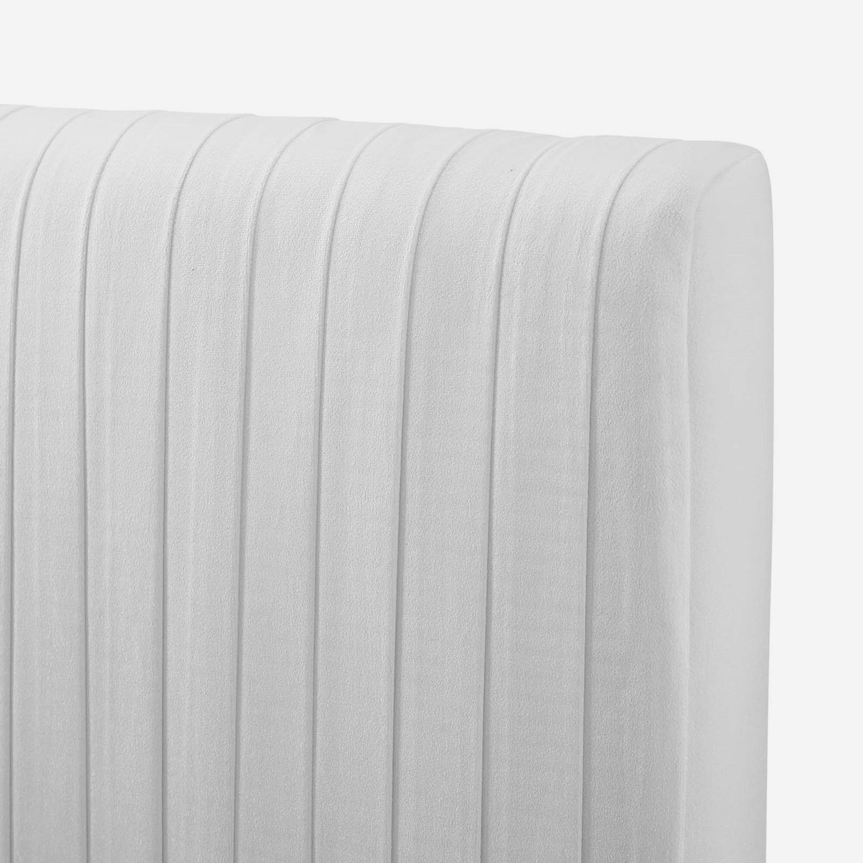 Montrose White Velvet Upholstered Twin Size Headboard