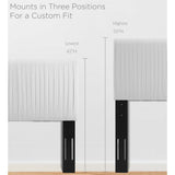 Montrose White Velvet Upholstered Twin Size Headboard