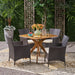 Montserrat Outdoor 5 Piece Wood and Wicker Dining Set by Christopher Knight Home