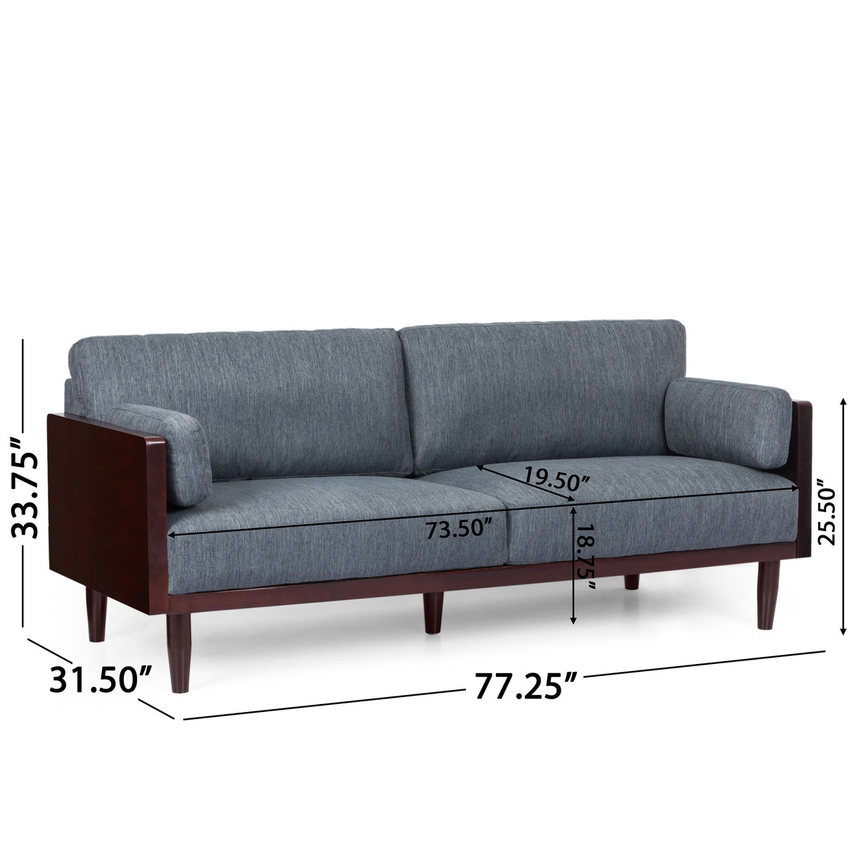 Sofia Upholstered 3-seater Sofa by Christopher Knight Home