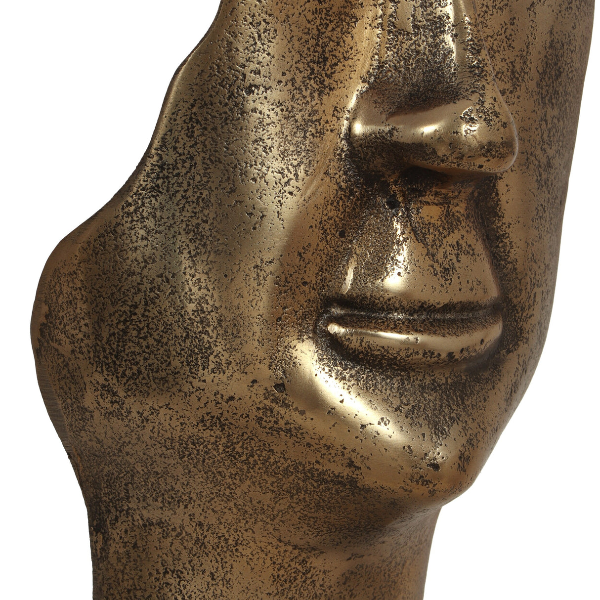 Montville Indoor Aluminum and Marble Handcrafted Abstract Face Decor with Stand by Christopher Knight Home
