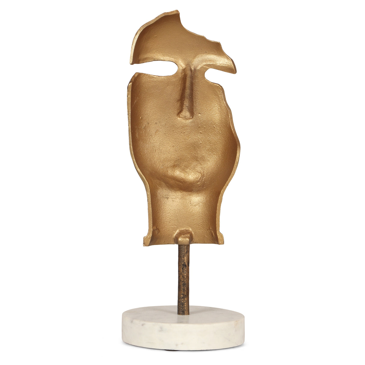 Montville Indoor Aluminum and Marble Handcrafted Abstract Face Decor with Stand by Christopher Knight Home