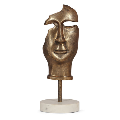 Montville Indoor Aluminum and Marble Handcrafted Abstract Face Decor with Stand by Christopher Knight Home