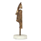 Montville Indoor Aluminum and Marble Handcrafted Abstract Face Decor with Stand by Christopher Knight Home