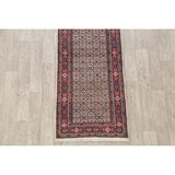 Mood Geometric Hand Knotted Wool & Silk Highlight Persian Rug - 6'3" x 2'8" Runner