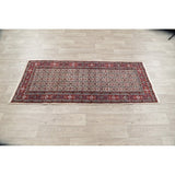 Mood Geometric Hand Knotted Wool & Silk Highlight Persian Rug - 6'3" x 2'8" Runner