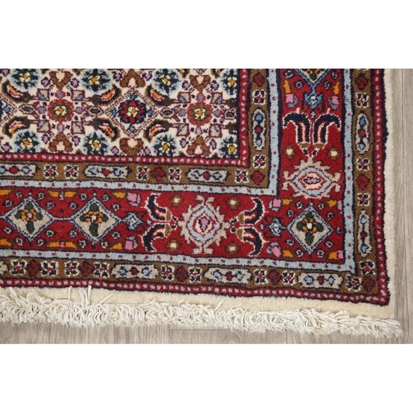 Mood Geometric Hand Knotted Wool & Silk Highlight Persian Rug - 6'3" x 2'8" Runner
