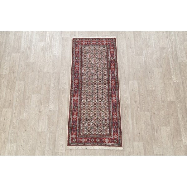Mood Geometric Hand Knotted Wool & Silk Highlight Persian Rug - 6'3" x 2'8" Runner