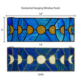 Moon Phases River of Goods Stained Glass Window Panel - 14" x 0.25" x 5"
