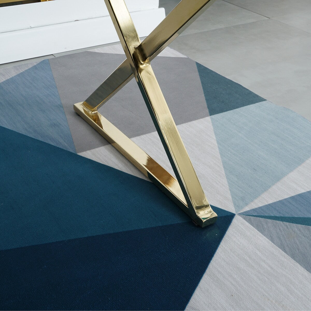 Morden Blue bench with metal X legs and Velvet Fabric for Entryway Living Room