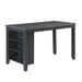 Morden Fort Farmhouse Rustic Dining Table with Storage Shelves, Rubberwood, Counter Height