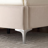 Morden Fort Queen Size Velvet Upholstered Platform Bed Frame with 6 inches Metal Legs