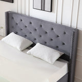 Morden Fort Queen Size Velvet Upholstered Platform Bed Frame with 6 inches Metal Legs