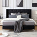Morden Fort Queen Size Velvet Upholstered Platform Bed Frame with 6 inches Metal Legs