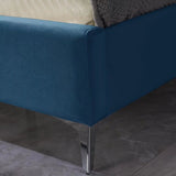 Morden Fort Queen Size Velvet Upholstered Platform Bed Frame with 6 inches Metal Legs