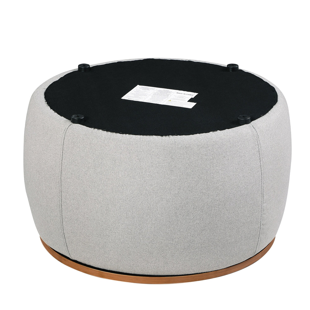 Morden Fort Round Storage Ottomans Linen Footstool with Lid