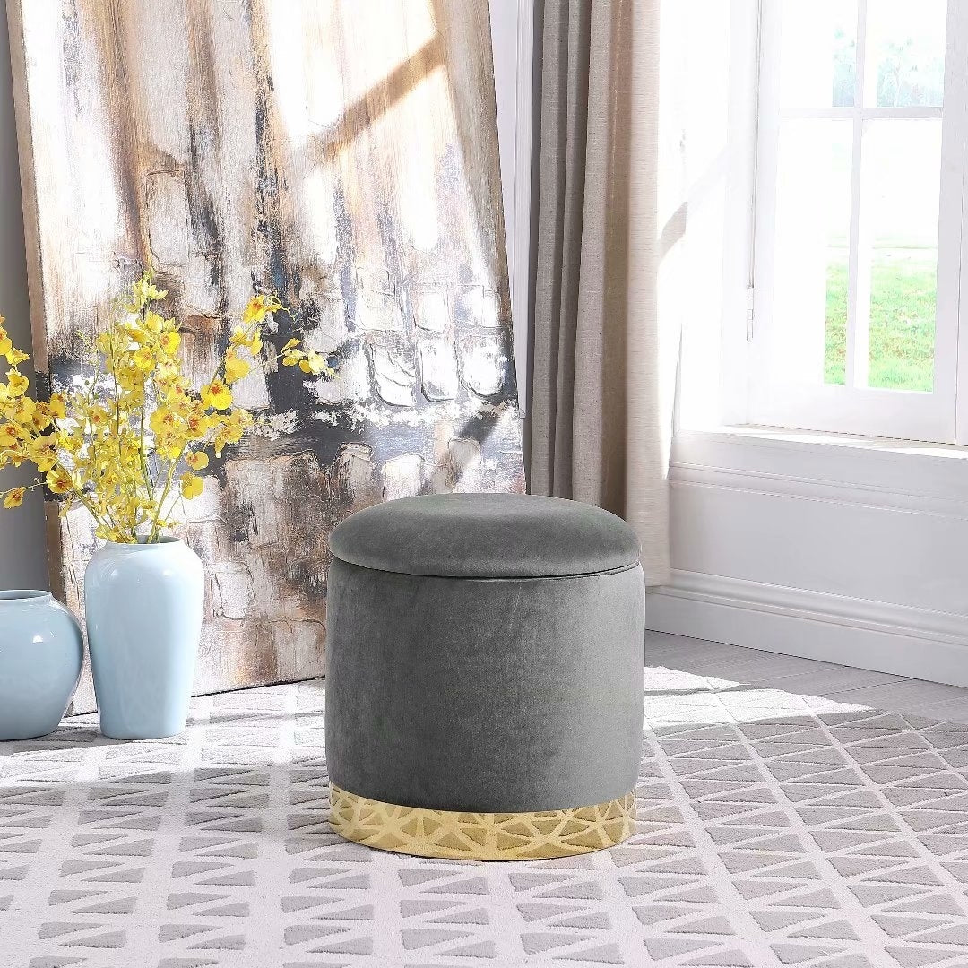 Morden Fort Storage Ottomans, Velvet Footstool with Lid for your Living room, Bedroom, Dining room