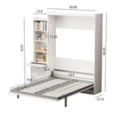 Morden Full Size Murphy Bed with Shelf and Drawers