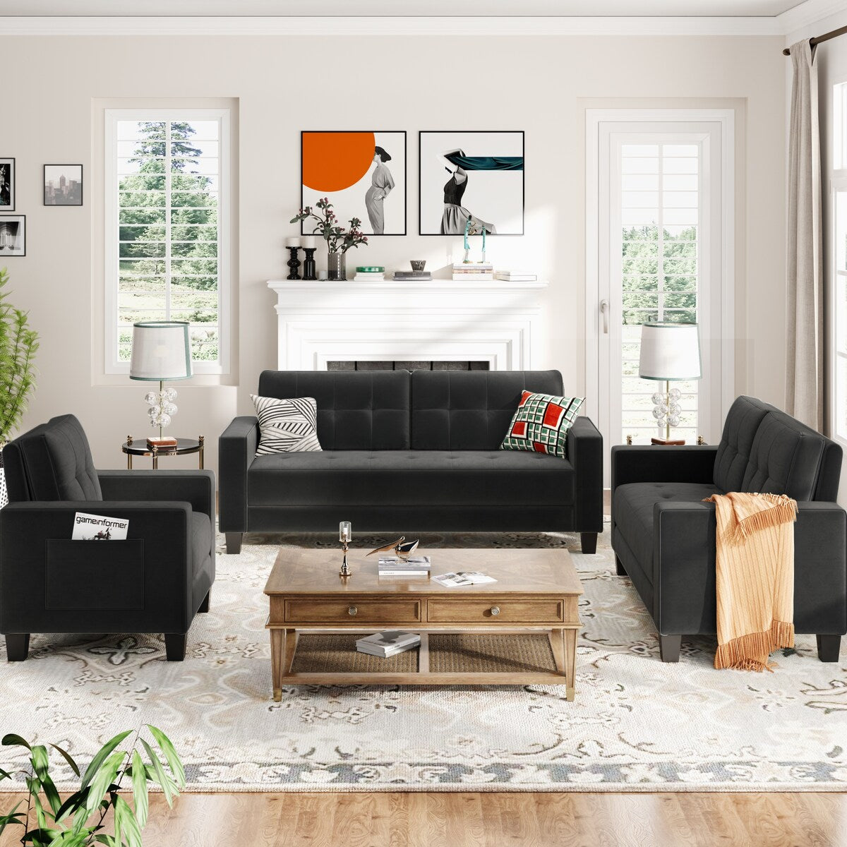 Morden Style Couch Furniture Upholstered for Home or Office