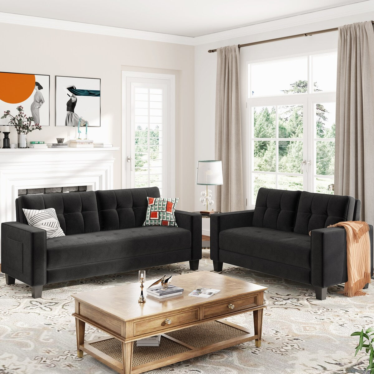 Morden Style Couch Furniture Upholstered for Home or Office