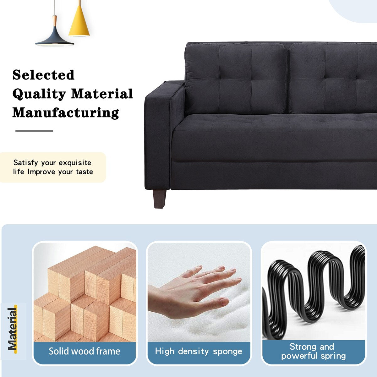 Morden Style Couch Furniture Upholstered for Home or Office